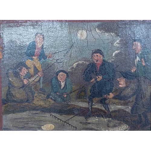 628 - 19th century, English school, The Moonrakers, 10 x 13 cm Provenance: Sold on behalf of Tenovus Cance... 