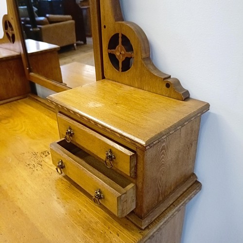 929 - An Arts & Crafts inlaid ash dressing table, in the manner of Bruce Talbot, 132 cm wide