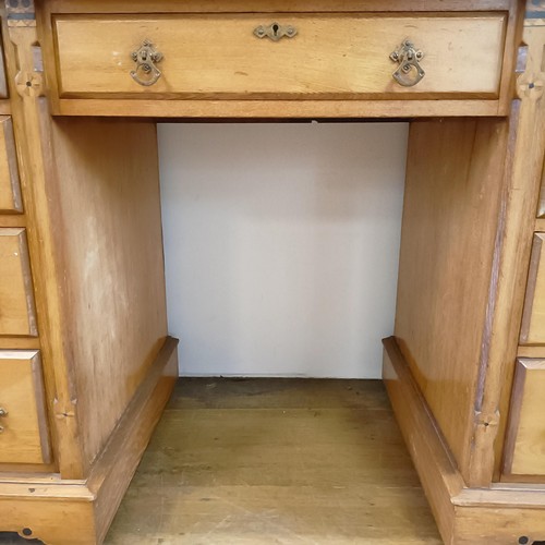 929 - An Arts & Crafts inlaid ash dressing table, in the manner of Bruce Talbot, 132 cm wide