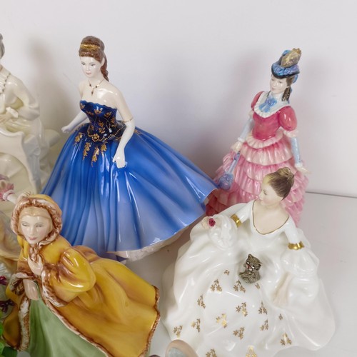 591 - A Royal Doulton figure, Autumn Breezes HN1913, and assorted Royal Doulton and other figures (12)