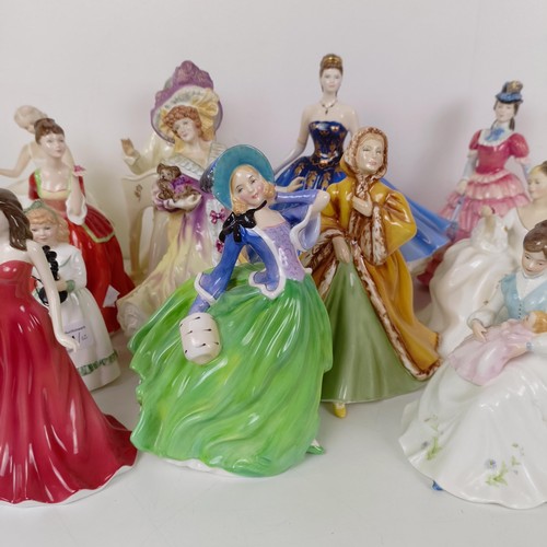 591 - A Royal Doulton figure, Autumn Breezes HN1913, and assorted Royal Doulton and other figures (12)