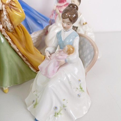 591 - A Royal Doulton figure, Autumn Breezes HN1913, and assorted Royal Doulton and other figures (12)