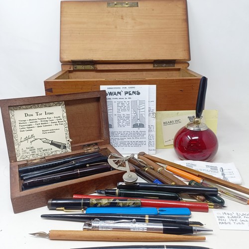 641 - Assorted fountain pens, and related items (box)