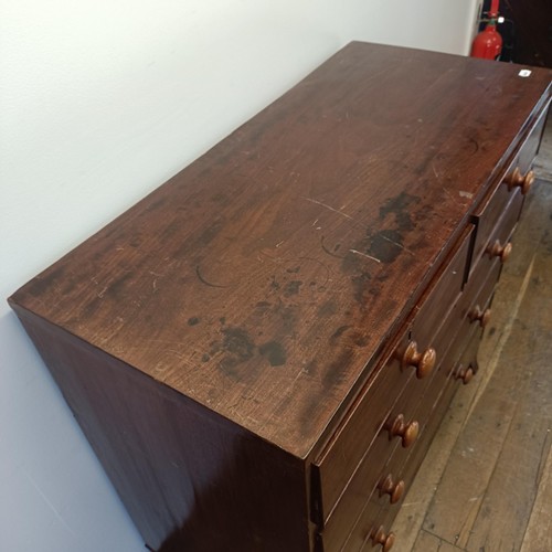 936 - A Victorian mahogany chest, having two short and three long drawers, 109 cm wide