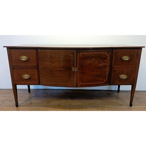 939 - A George III style inlaid mahogany sideboard, 187 cm wide