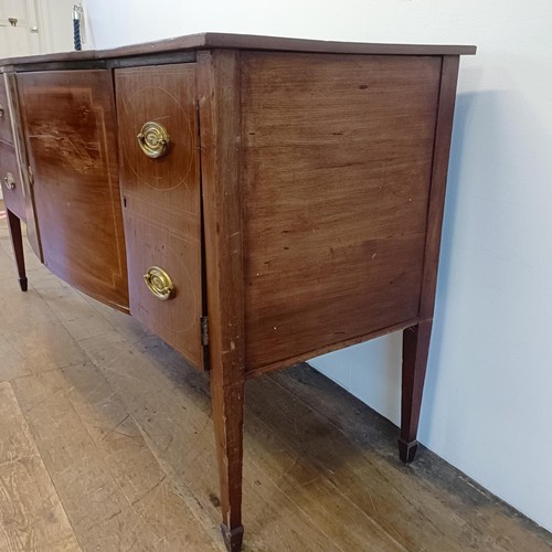 939 - A George III style inlaid mahogany sideboard, 187 cm wide