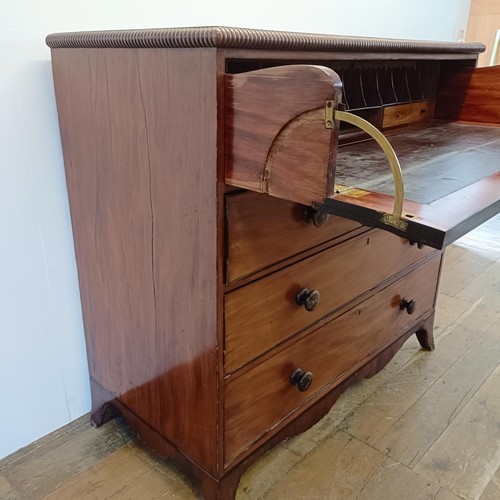 941 - A 19th century mahogany secretaire chest, 114 cm wide