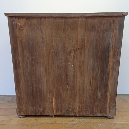 931 - A Victorian satin birch chest, having two short and three long drawers, stamped Edwards & Robert... 