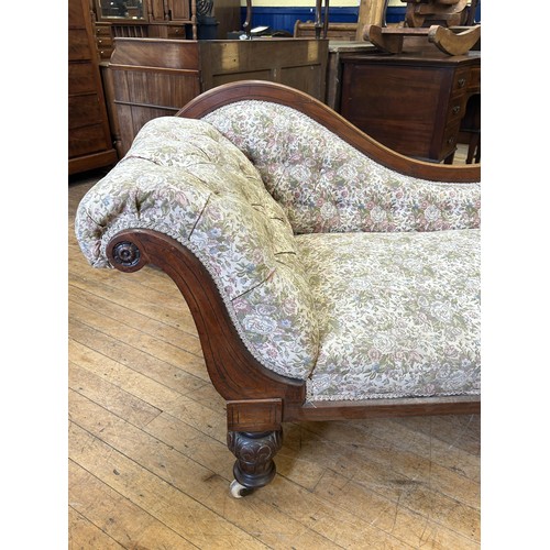 1063 - A mahogany framed chaise longue