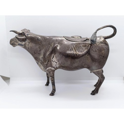 704 - A late Victorian silver cow creamer, London 1897, 6.7 ozt