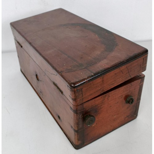 867 - An Improved Curative Magneto Electric Machine, in a mahogany case, 27 cm wide