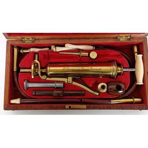 869 - A Victorian enema set,  by Milikin 12 Southwark St, cased, Ivory Exemption registration ref: KEGEB7F... 