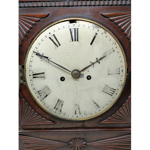 882 - A 19th century bracket clock, with an enamel dial fitted a twin train double fusee movement, strikin... 