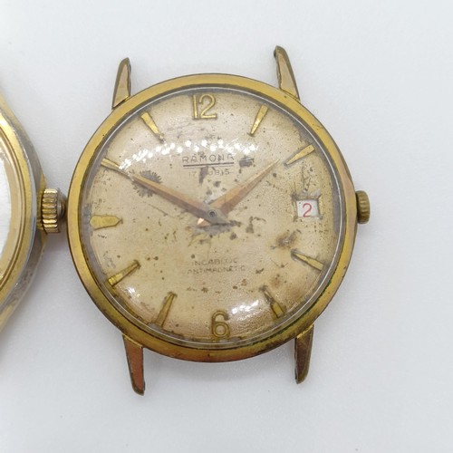 786 - A gentleman's Nelson wristwatch, lacking strap, and another (2)