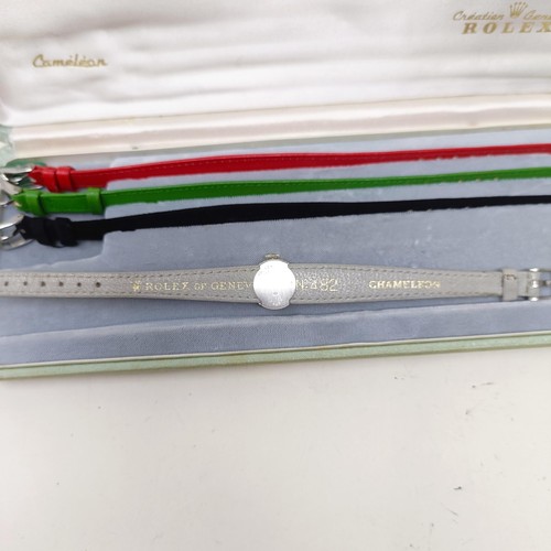 804 - A ladies Rolex Chameleon wristwatch, with four coloured straps, in original box Provenance: Sold on ... 