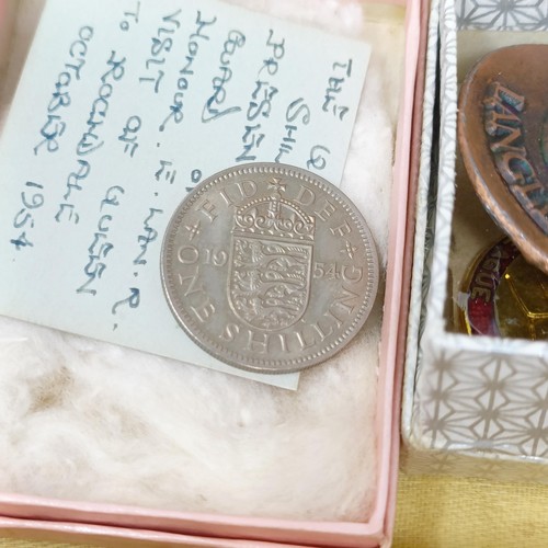 805 - A silver gilt sporting medal, cased, other medals, badges, and costume jewellery (box)