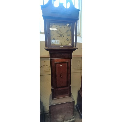 893 - A longcase clock, in need of restoration, missing parts, 214 cm high