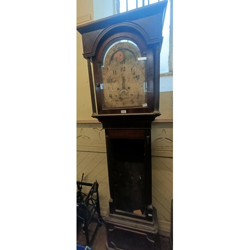 894 - A longcase clock, the arched square painted dial signed H Stephenson of Dorchester, with a moonface ... 