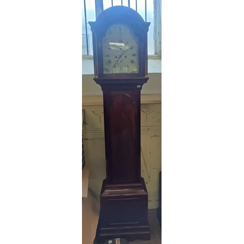 900 - A longcase clock, with a painted dial, with a subsidiary date and seconds dial, signed Jn Greenwood ... 