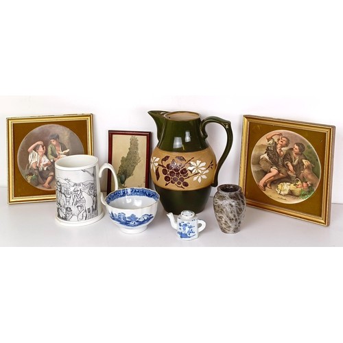 608 - A part tea set, a figure of a hare, and assorted other items (4 boxes)