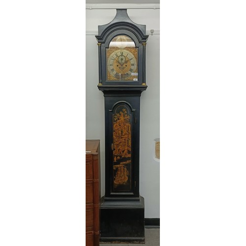 899 - A longcase clock, the 28 cm arched square brass dial signed on a tablet Joseph Herring, London, with... 