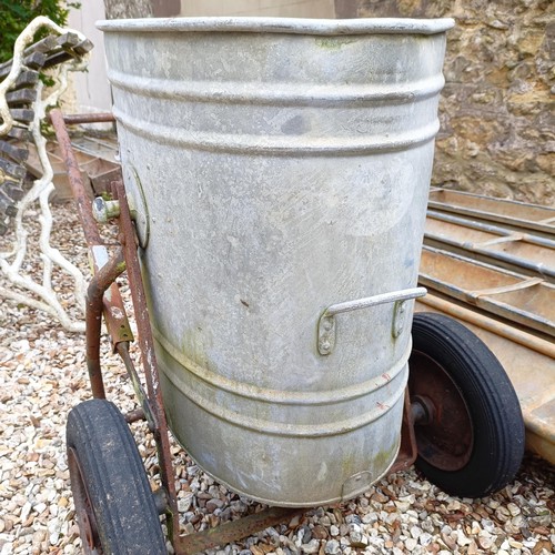 1072 - A galvanized water tank and trolley