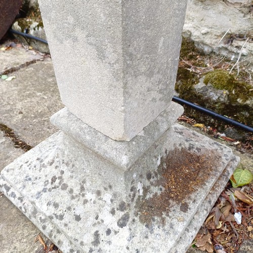 1080 - A composite stone pedestal, 81 cm high x 41 cm deep