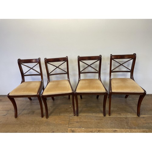 965 - A foot stool, and set of four chairs (5)