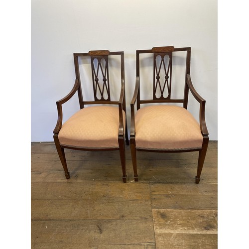 952 - A pair of mahogany armchairs (2)