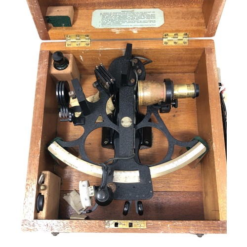 857 - A sextant, with a plaque 'This Sextant was purchased by me on joining the MV Trevanion of the Hain S... 