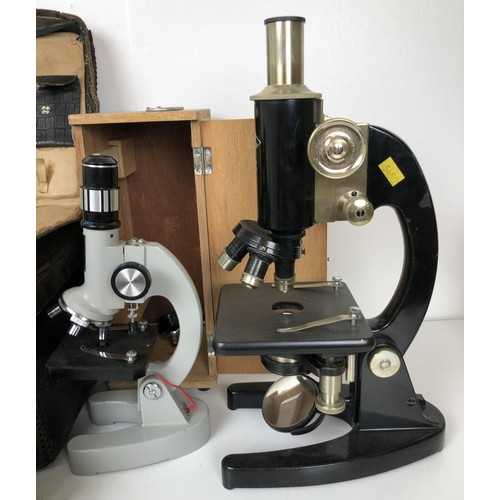 862 - A Prior of London microscope, No 17595, a student's microscope, a camera and other items (qty)