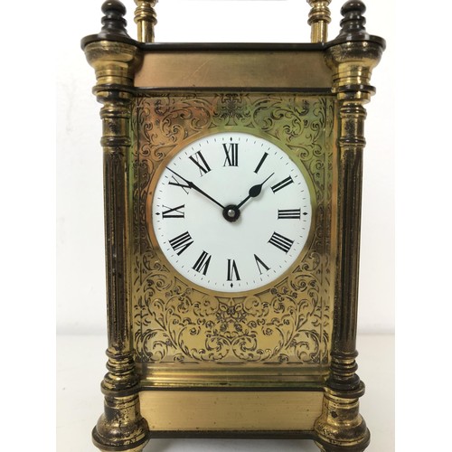 904 - A carriage clock, by Charles Frodsham, in a brass and glass case, 17 cm high