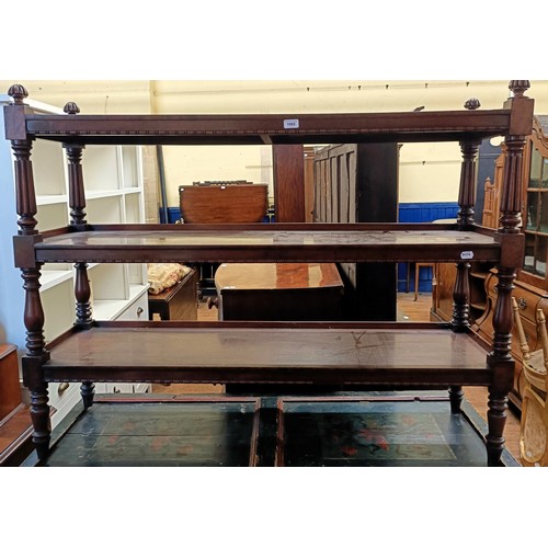 1062 - A mahogany three tier buffet, 140 cm wide