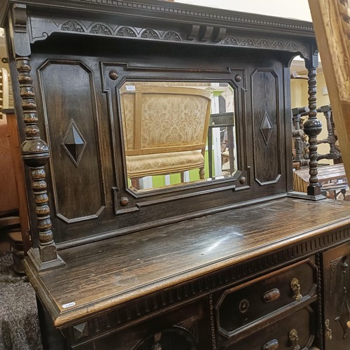 1060 - A late Victorian bamboo bookcase, and a sideboard (2)