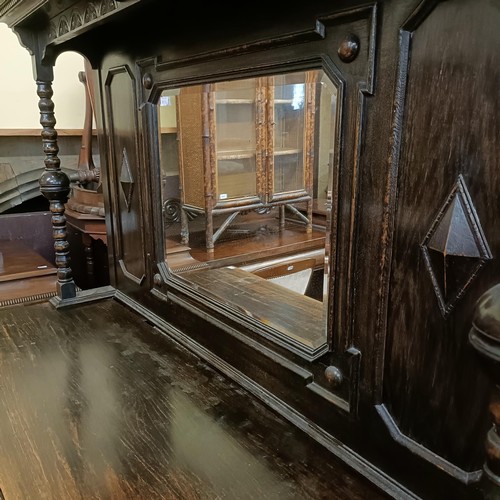 1060 - A late Victorian bamboo bookcase, and a sideboard (2)