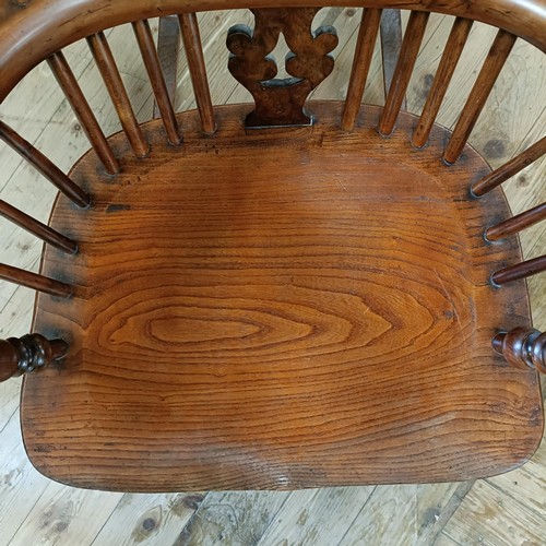 963 - A yew wood Windsor chair, converted to a rocking chair Provenance: Sold on behalf of Tenovus Cancer ... 