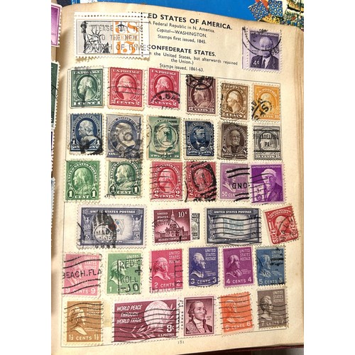 163 - The Improved Postage Stamp Album, with various stamps, and other related albums (box)