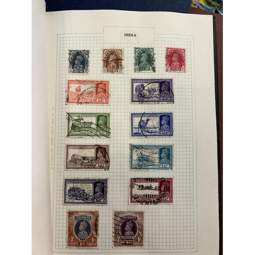 163 - The Improved Postage Stamp Album, with various stamps, and other related albums (box)