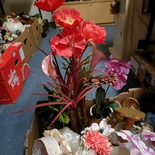 616 - A Maling vase, decorated flowers, 32 cm high, and assorted other ceramics (4 boxes)