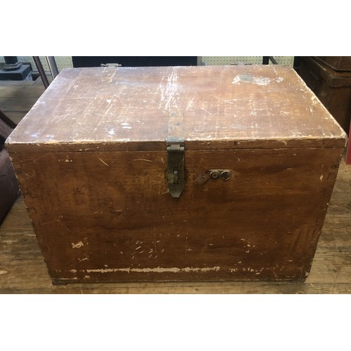 276 - A metal lined travelling trunk, a metal trunk, assorted pictures, prints, booklets and other items (... 