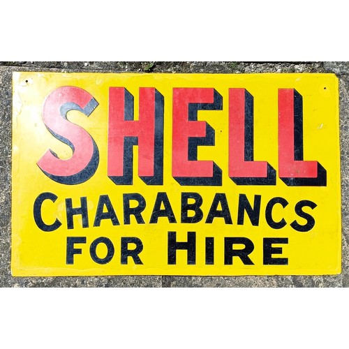 10 - An unusual Shell Charabancs For Hire double sided enamel sign, 38 x 62 cm