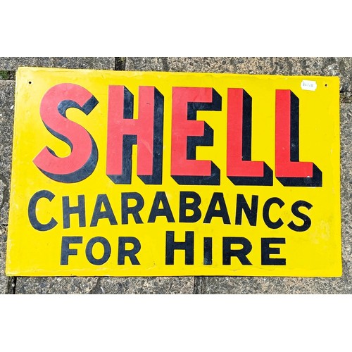 10 - An unusual Shell Charabancs For Hire double sided enamel sign, 38 x 62 cm