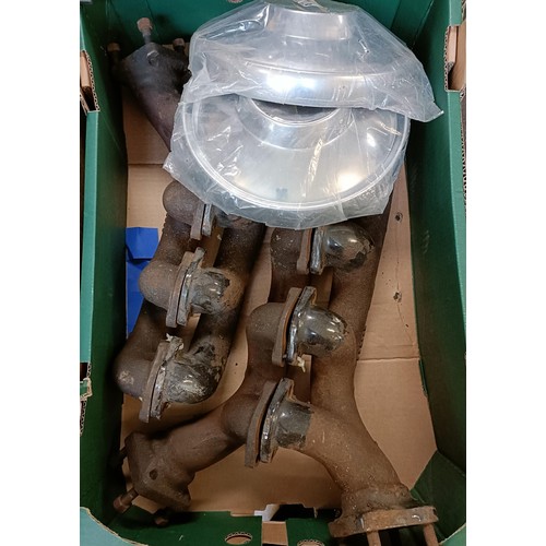 12 - A large quantity of Daimler V8 250 and other car parts, including bumpers, cylinder heads, manifolds... 