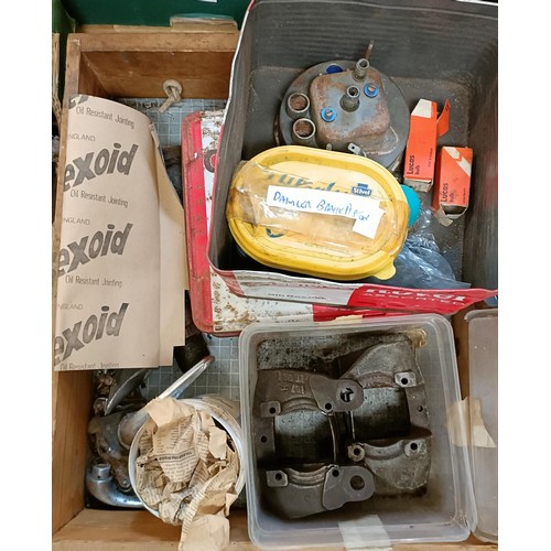 12 - A large quantity of Daimler V8 250 and other car parts, including bumpers, cylinder heads, manifolds... 