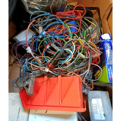 54 - Assorted new old stock bulbs, other electrical items, car parts, car covers, Mercedes-Benz valet set... 