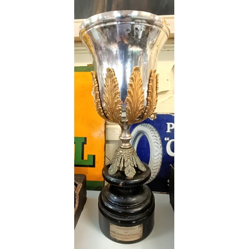 57 - An Angolean three hour race 4th place plated trophy, 1971, 51 cm high