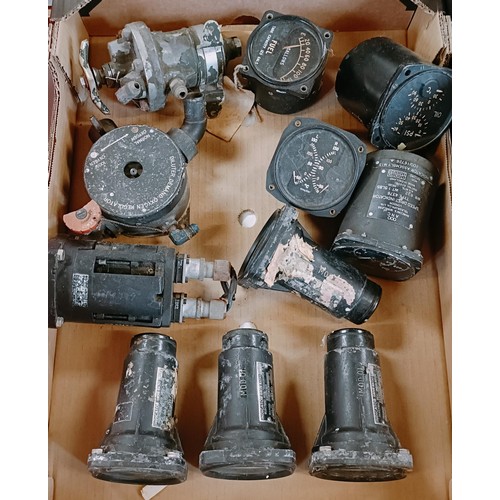 38 - Assorted aviation gauges, including fuel and RPM (box)