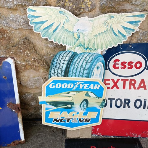 274 - An Esso Extra Motor Oil sign, 61 x 48 cm, and two other signs (3)