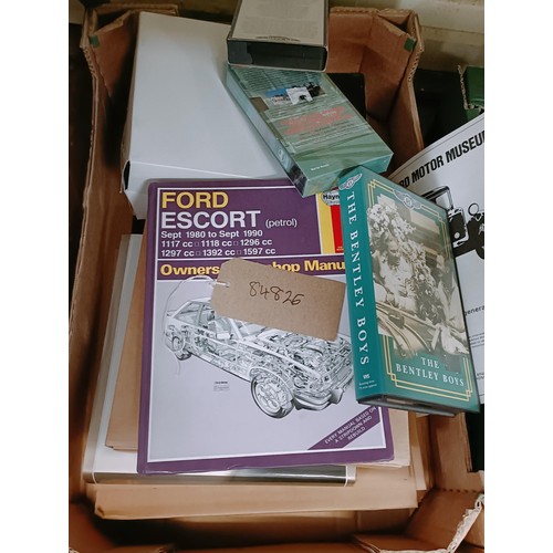 129 - Assorted books, magazines and brochures, mostly Bentley, various Bentley Rally plaques, and other it... 