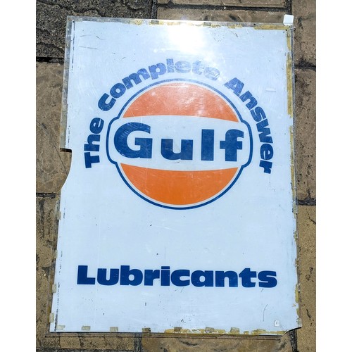 330 - A large Gulf Lubricants sign, 103 x 76 cm